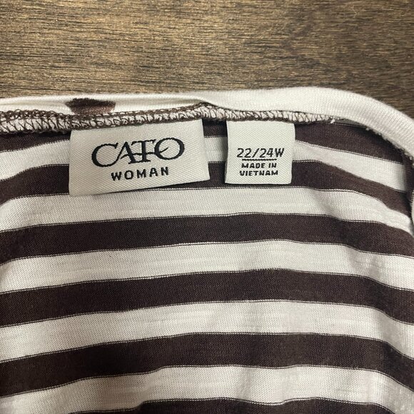 Cato Black & White Polka Dot and Stripe Tank Top – Size 22/24 (Plus Size) - Picture 4 of 4